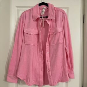 BNWT Good American Size S Pink Terry Cloth Shacket